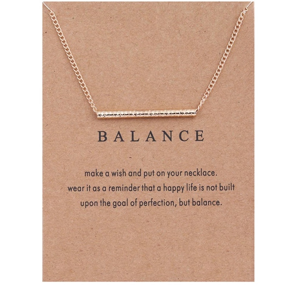 Bar Necklace with Inspirational Card